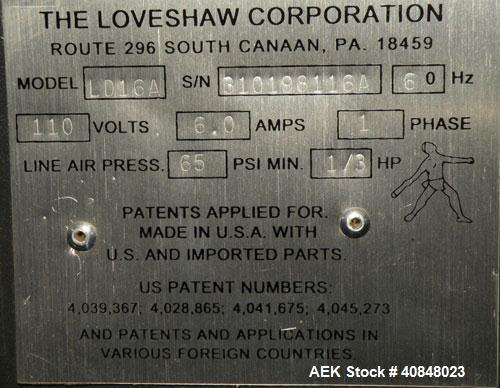 Used Loveshaw Little David Top and Bottom Automatic Case Sealer, Model LD16A, carbon steel. Case Sealer Capacity: minimum 4 1/2" high x 6" wide x 8" long; maximum 20" high x 20" wide x 24" long (opti...