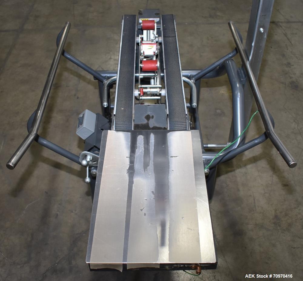 Used Loveshaw / Little David Model LDX/CRS Case Taper. Box Capacity: 4.5" to unlimited length x 5.5" to 27" width x 4.5" to 24" height. Operating belt speeds: 80 ft/min. Maximum roll diameter 15". Se...