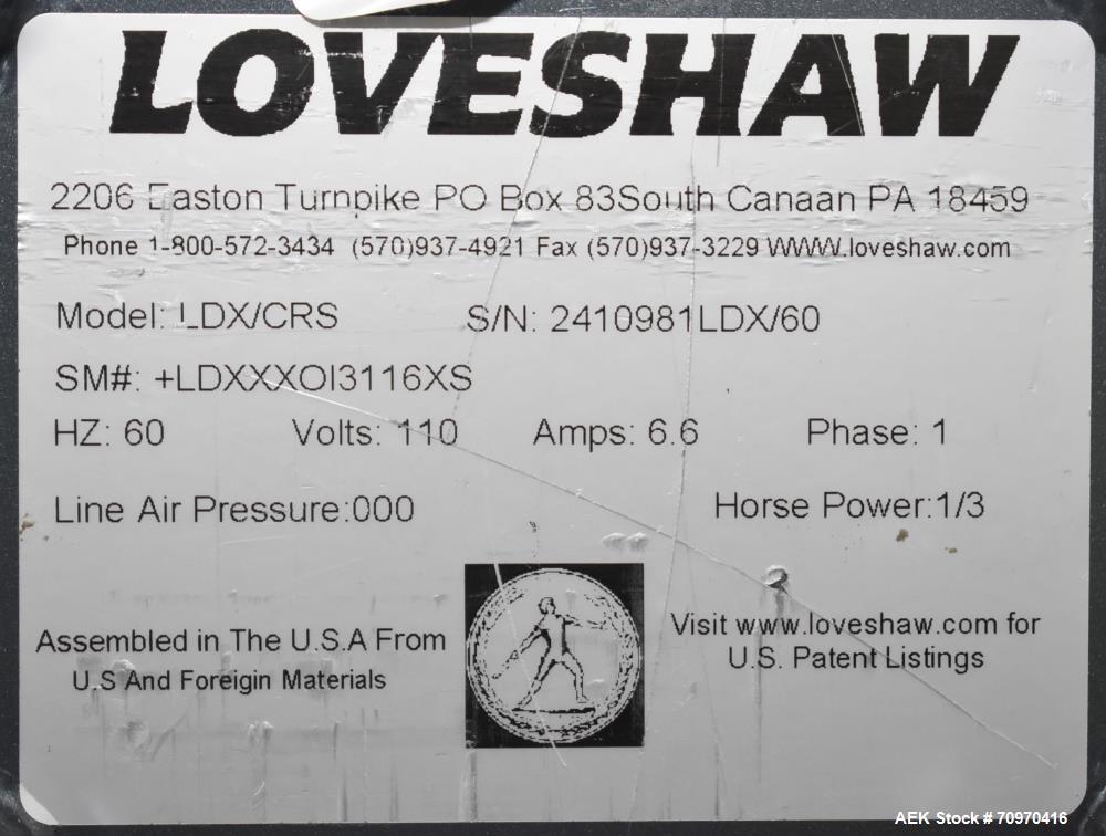 Used Loveshaw / Little David Model LDX/CRS Case Taper. Box Capacity: 4.5" to unlimited length x 5.5" to 27" width x 4.5" to 24" height. Operating belt speeds: 80 ft/min. Maximum roll diameter 15". Se...