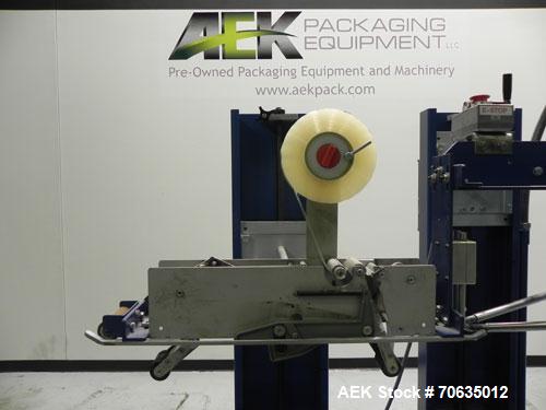 Used Durable Packaging Model RM-32FCAS Case Sealer. Machine is capable of speeds up to 40 cases per minute.Case size range: unlimited (length), 5" - 20" (width), 5" - 24" (height).Top and bottom 2" (...