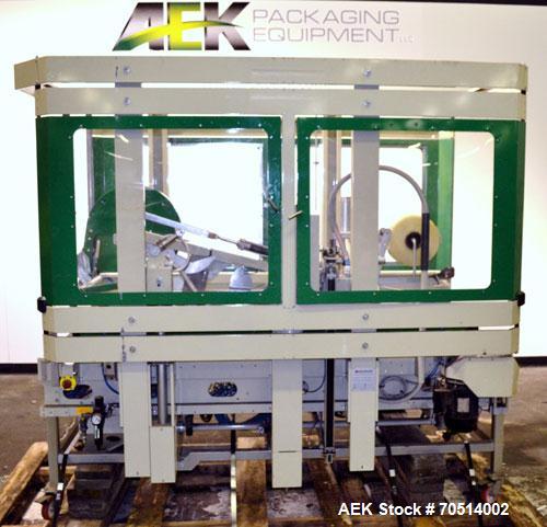 Used Sekisui TA Industries Model STA-XF50 Random Automatic Flap Closing and Taping Machine.  Up to 8 cases per minute.  Case size range:  length 7.87” to 31.5”, width 4.33” to 19.96”, height 3.94” to...