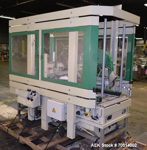 Used Sekisui TA Industries Model STA-XF50 Random Automatic Flap Closing and Taping Machine.  Up to 8 cases per minute.  Case size range:  length 7.87” to 31.5”, width 4.33” to 19.96”, height 3.94” to...