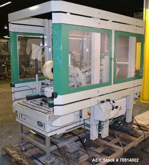 Used Sekisui TA Industries Model STA-XF50 Random Automatic Flap Closing and Taping Machine.  Up to 8 cases per minute.  Case size range:  length 7.87” to 31.5”, width 4.33” to 19.96”, height 3.94” to...