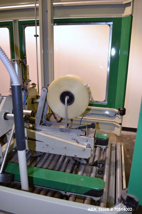 Used Sekisui TA Industries Model STA-XF50 Random Automatic Flap Closing and Taping Machine.  Up to 8 cases per minute.  Case size range:  length 7.87” to 31.5”, width 4.33” to 19.96”, height 3.94” to...