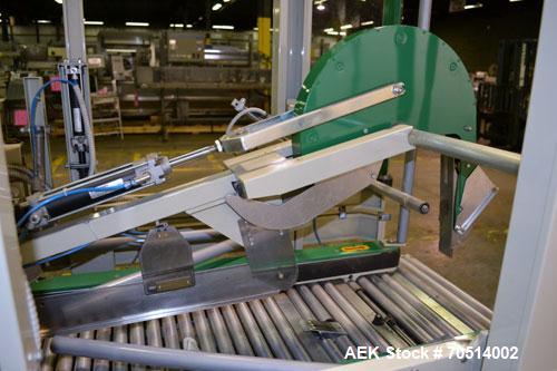 Used Sekisui TA Industries Model STA-XF50 Random Automatic Flap Closing and Taping Machine.  Up to 8 cases per minute.  Case size range:  length 7.87” to 31.5”, width 4.33” to 19.96”, height 3.94” to...
