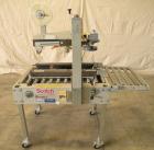 Used 3M Top and Bottom Adjustable Case Sealer, Model 8A, Type 18300, Carbon Steel. Up to 30 cases per minute. Case size range: length 6’’ to unlimited, width 4.5’’ to 20’’, height 4-3/4’’ to 20’’. Ma...