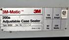 Used 3M-Matic Top & Bottom Adjustable Case Sealer, Model 200A, Type 19000, Carbon Steel. Up to 40 cases per minute, minimum case size 6