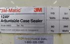 Used 3M-Matic Top Only Adjustable Case Sealer, Model 12AF, Type 48800, Carbon Steel. Capable of speeds up to 26 cases per minute. Minimum case size 6