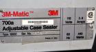 Used 3M-Matic Model 700A Top Only Adjustable Case Sealer. Up to 40 cases per minute, minimum case size 6” wide x 4.75” high x 6”' long, maximum case size 21.5” wide x 24.5” to 28.5” high x unlimited ...