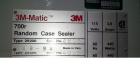 Used 3M-Matic 700R Random Case Sealer. Type 29200 is capable of speeds up to 15 cases per minute. Case size range: (Length) 6