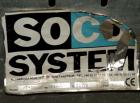 Used Soco Systems Top and Bottom Case Taper, Model T-10. Capable of speeds up to 30 cases per minute. Semi automatic operation, with side belts to pull case through tape heads. Case size range: lengt...