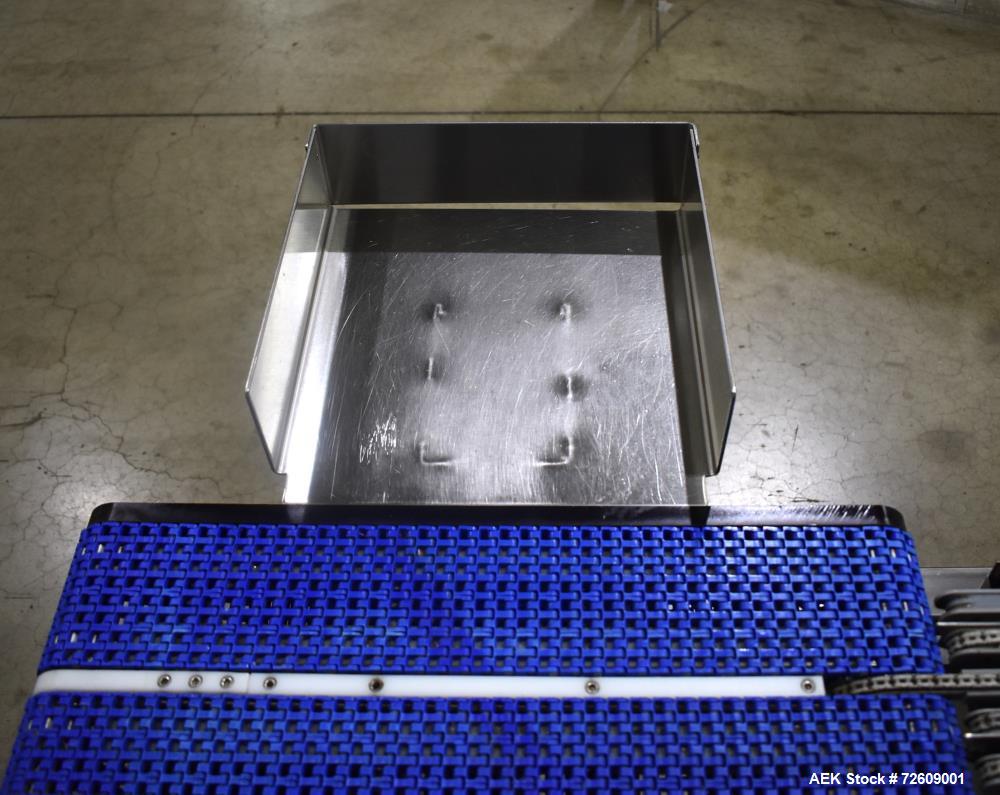 Used Alpha (All-Fill) Model CW-10 Checkweigher. Capable of speeds up to 250 packages per minute. Can handle package weights up to 9 lbs with dimensions up to 15" (long) X 10" (wide). Rated with a +/-...
