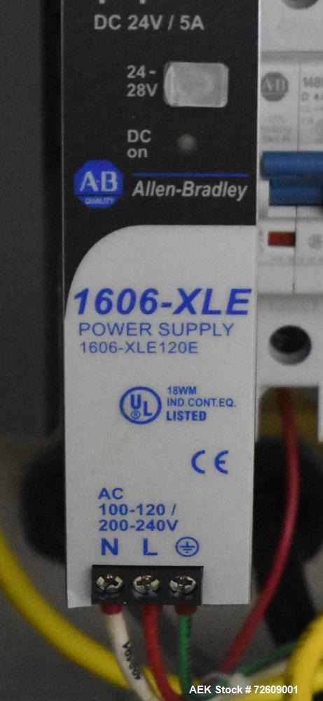 Used Alpha (All-Fill) Model CW-10 Checkweigher. Capable of speeds up to 250 packages per minute. Can handle package weights up to 9 lbs with dimensions up to 15" (long) X 10" (wide). Rated with a +/-...
