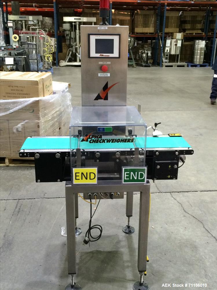 Used Alpha (All-Fill) Checkweigher, Model PW-12.