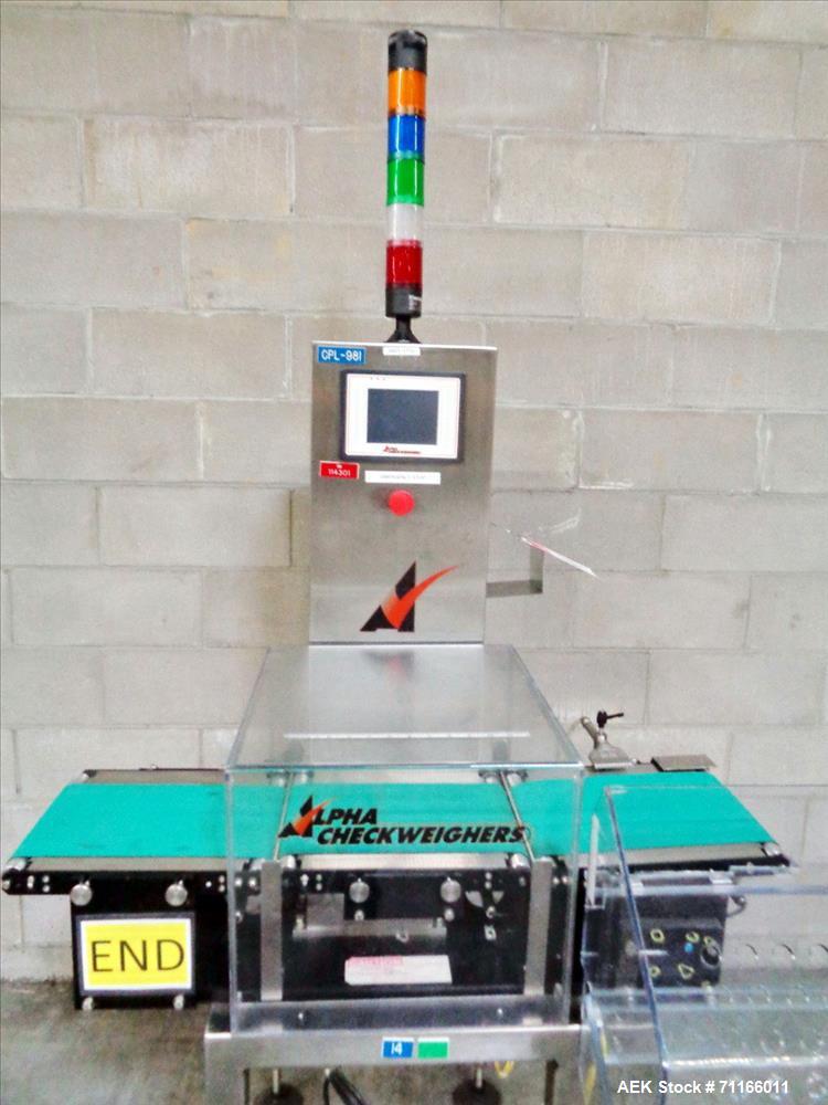 Used Alpha (All-Fill) Checkweigher, Model PW-12.