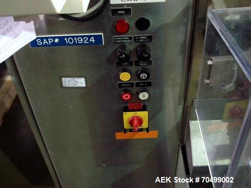 Used Bosch Model KKE1500 with BOB Capsule Checkweigher. Capable of handling hard gelatin capsules in sizes from 00, 0, 1-4 size ranges, with 0, 1, 2 and 4 size change parts, rated up to 1,500 capsule...