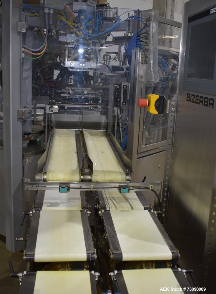 Used Bizerba Model CWD Dual Lane Checkweigher With Reject. Weight range: 600/1500 grams with accuracies 0.2/0.5 grams.