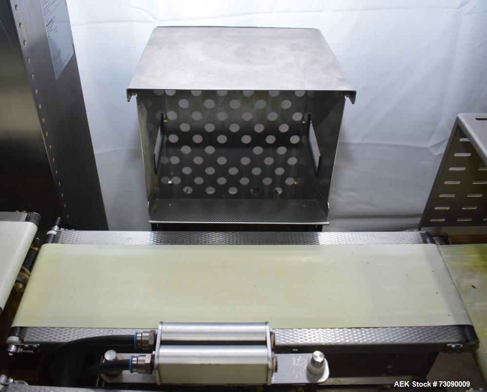 Used Bizerba Model CWD Dual Lane Checkweigher With Reject. Weight range: 600/1500 grams with accuracies 0.2/0.5 grams.