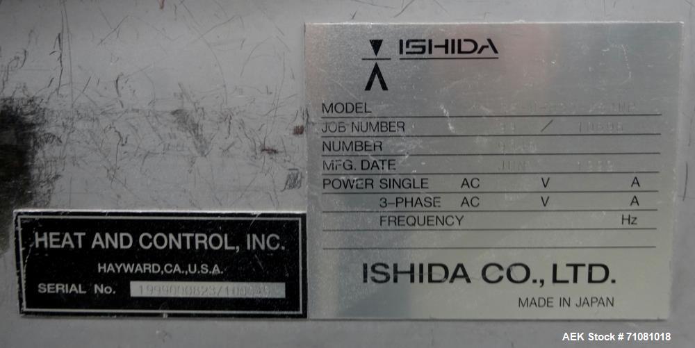Used Ishida Model DACS-V-012-SB/WP-H Checkweigher.