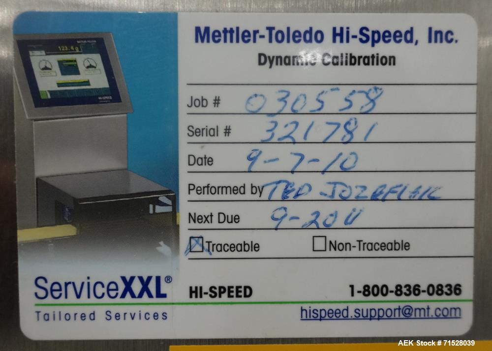 Used Garvens RX2 Belt Checkweigher