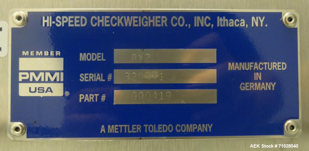 Used Garvens Model RX2 Belt Checkweigher