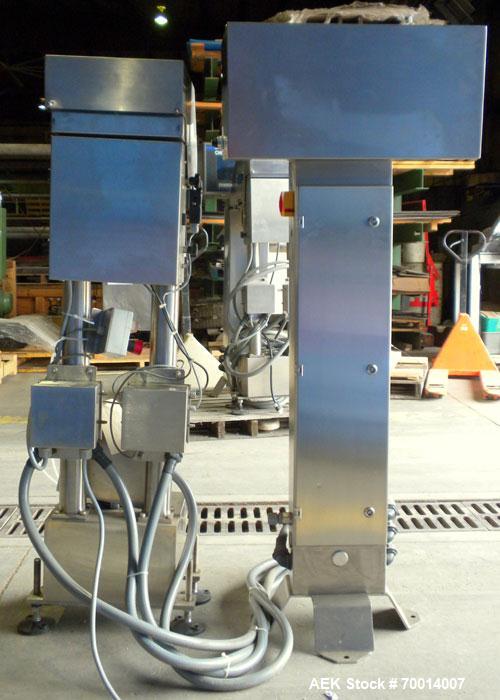 Used Hi Speed Mettler Toledo Container Checkweigher, Model SST1100SS-CM. Stainless steel side belt load cell mechanism with a weight range up to 50 pounds. Capable of speeds up to 250 packages per mi...