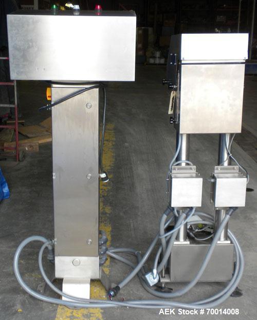 Used Hi Speed Mettler Toledo Container Checkweigher, Model SST1100SS-CM. Stainless steel side belt load cell mechanism with a weight range up to 50 pounds. Capable of speeds up to 250 packages per mi...