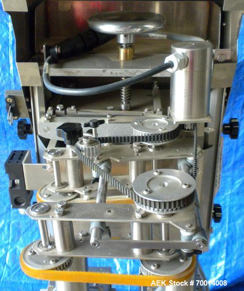 Used Hi Speed Mettler Toledo Container Checkweigher, Model SST1100SS-CM. Stainless steel side belt load cell mechanism with a weight range up to 50 pounds. Capable of speeds up to 250 packages per mi...