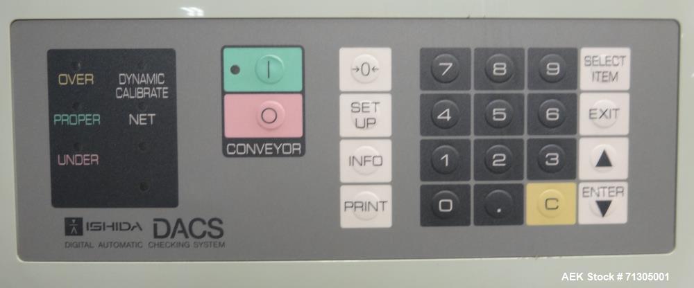 Used Ishida Model DACS-W-012-SB/PB-I Checkweigher System