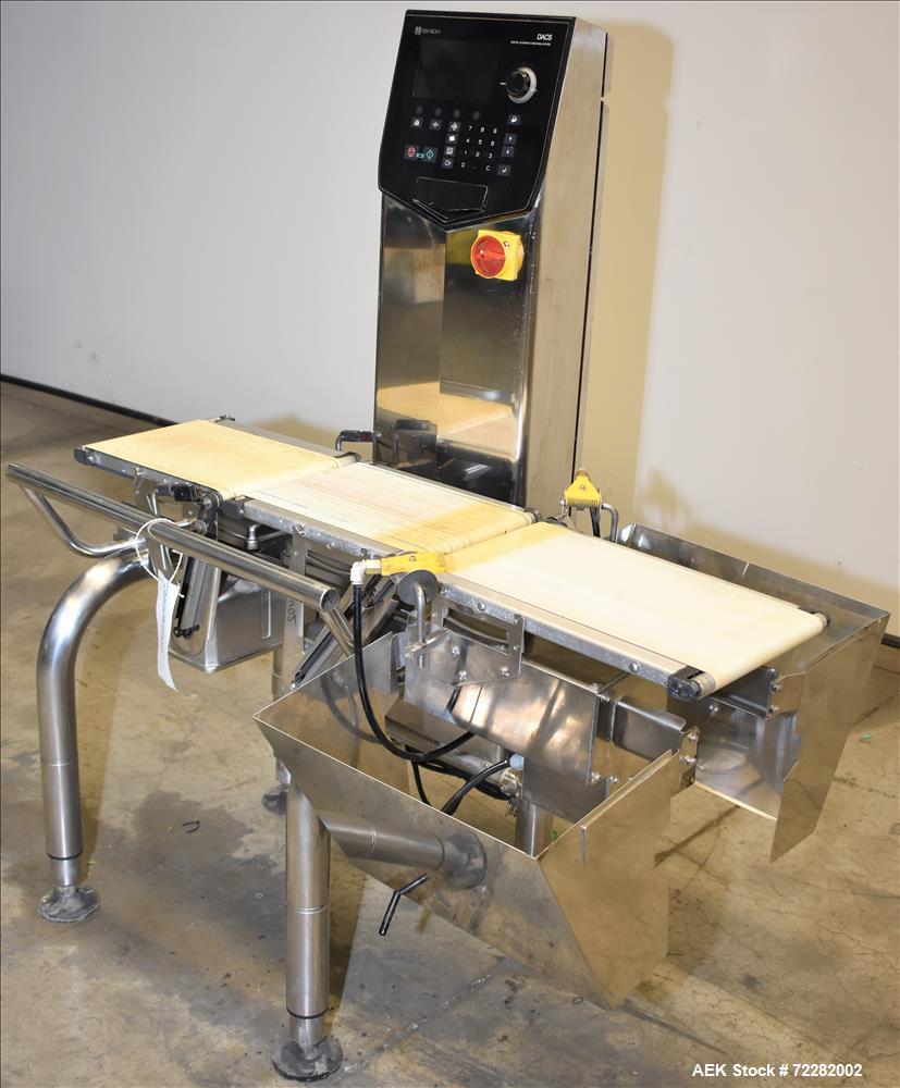 Used Ishida Belt Checkweigher, Model DACS. Checkweigher range is 0 to 1500 grams