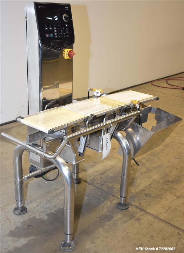 Used Ishida Belt Checkweigher, Model DACS. Checkweigher range is 0 to 1500 grams