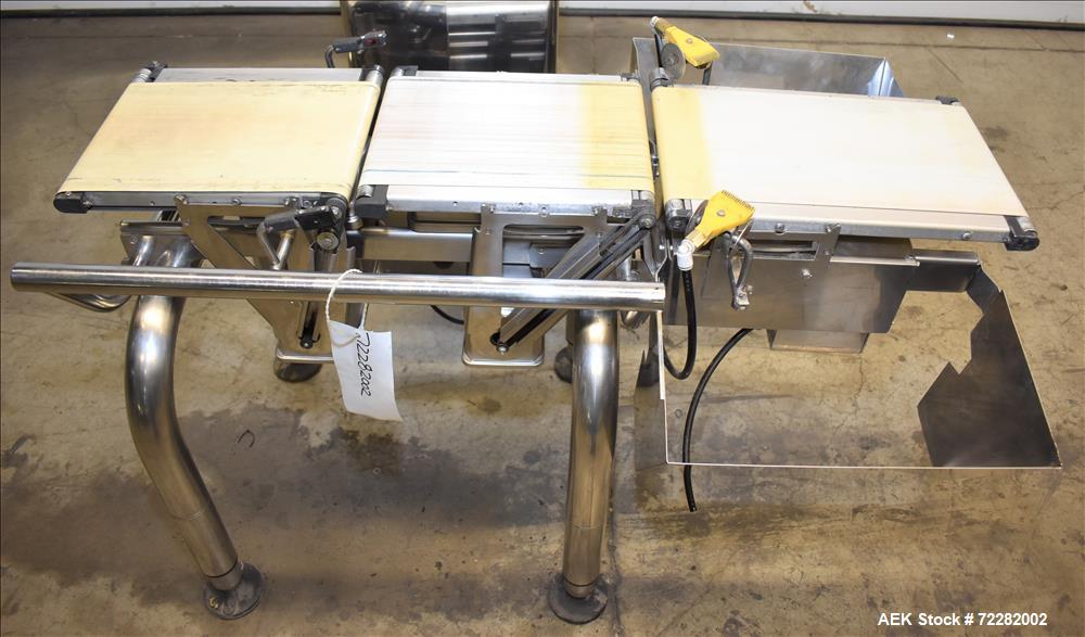 Used Ishida Belt Checkweigher, Model DACS. Checkweigher range is 0 to 1500 grams
