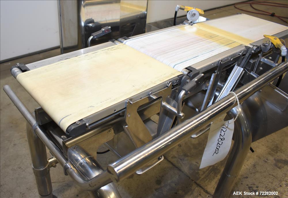 Used Ishida Belt Checkweigher, Model DACS. Checkweigher range is 0 to 1500 grams