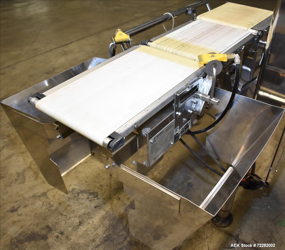 Used Ishida Belt Checkweigher, Model DACS. Checkweigher range is 0 to 1500 grams