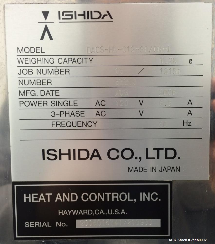 Used Ishida Model DACS-WN-012-SB/CR-1 Checkweigher