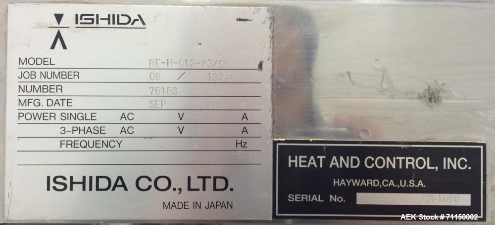 Used Ishida Model DACS-WN-012-SB/CR-1 Checkweigher