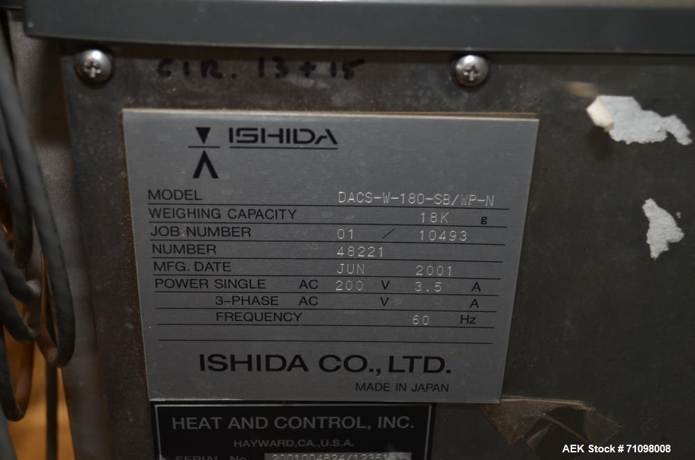 Used Ishida Checkweigher, Model DACSW180SBWPN