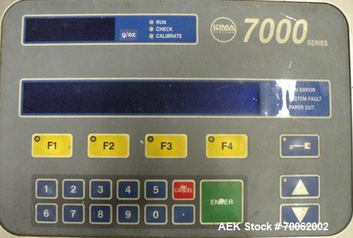 Used Loma Belt Checkweigher, Series 7000. Capable of speeds up to, weight range to 20 kg. Conveyor speed 57.8 meter per minute. 12/1/2" wide x 26" long infeed belt, 13" wide x 19" long weigh section ...