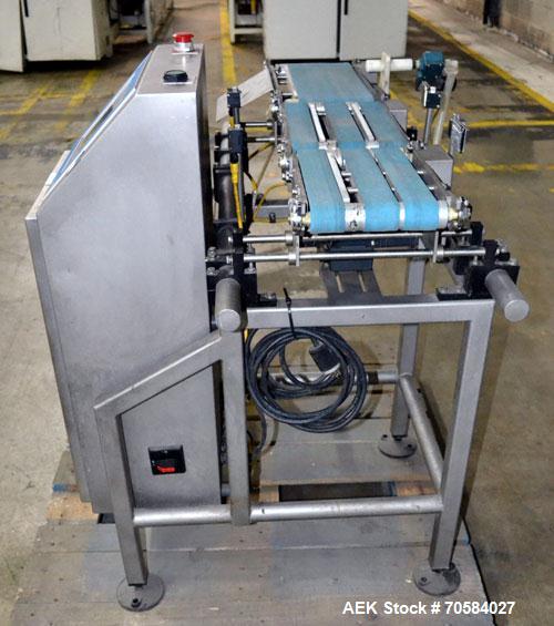 Used Loma Systems Belt Check Weigher, Model LCW-3000. Built 2007.7"W x 12"L infeed belt, 7"W x 12" load cell belt, 7"W x 16"L discharge belt with air blast reject, weights up to 6.5# (3,000 g).
