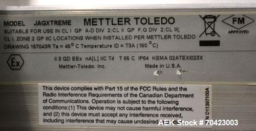 Used Mettler Toledo Model 9482 ExpressWeigh Checkweigher. Capable of 15 to 100 cartons per minute. Consisting of:  (1) Model 9482 Expressweigh controller, (1) Jagxtreme controller, (1) Model 9477 bel...