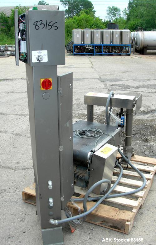 Used Mettler Toledo High Speed Checkweigher, model CS3400GI-MM. 18" wide x 20" long belt. Rated at 110 pound capacity, 60 ppm and 160 fpm. Unit includes a Micromate control panel and air operated rej...