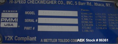 Used Mettler Toledo High Speed Checkweigher, Model TM5100-GTMM