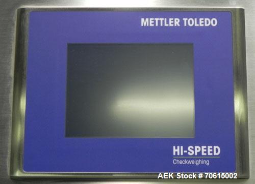 Used Hi-Speed Mettler-Toledo Model XE Belt Check Weighing System. Capable of speeds up to 500 packages per minute.3 belt system,8"W x 17"L infeed solid belt, 8"W x17"L Load cell belt, 16"W x 32"L dis...