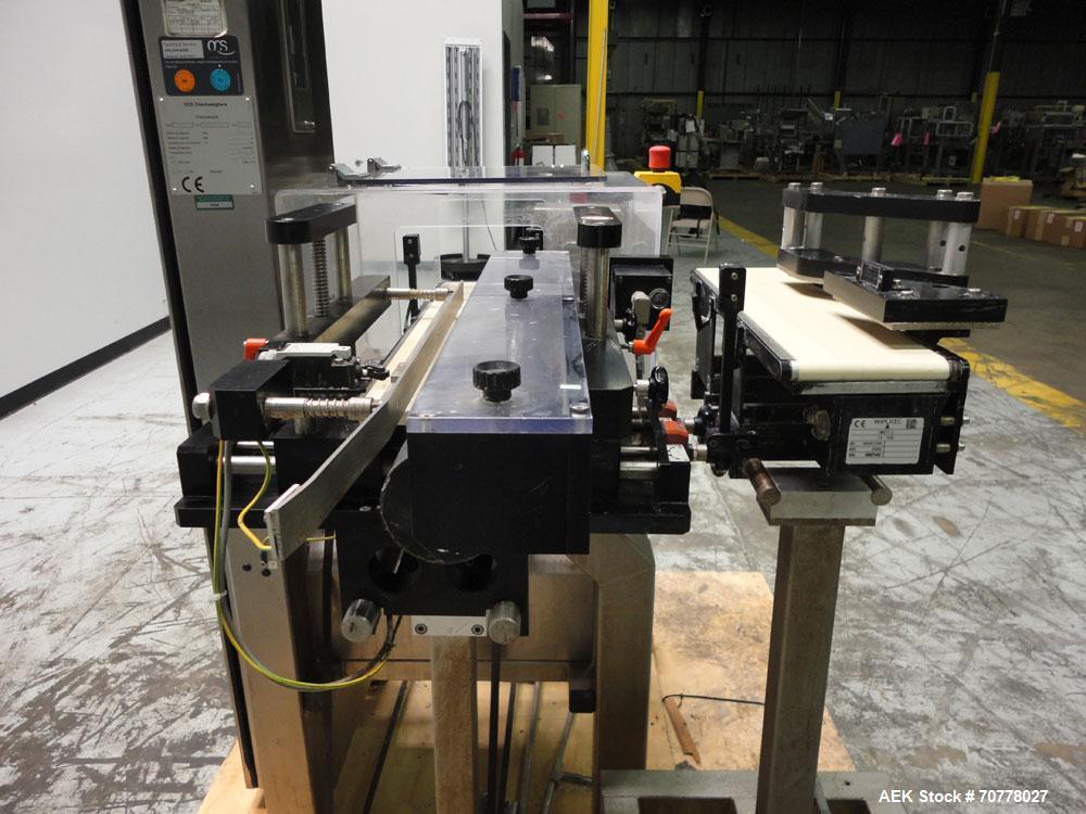 Used OCS Model HC Belt Checkweigher. Machine is capable of speeds up to 100 packages per minute. Has wormscrew infeed with belt load cell and discharge. Maximum weight capacity: 750g with accuracies ...