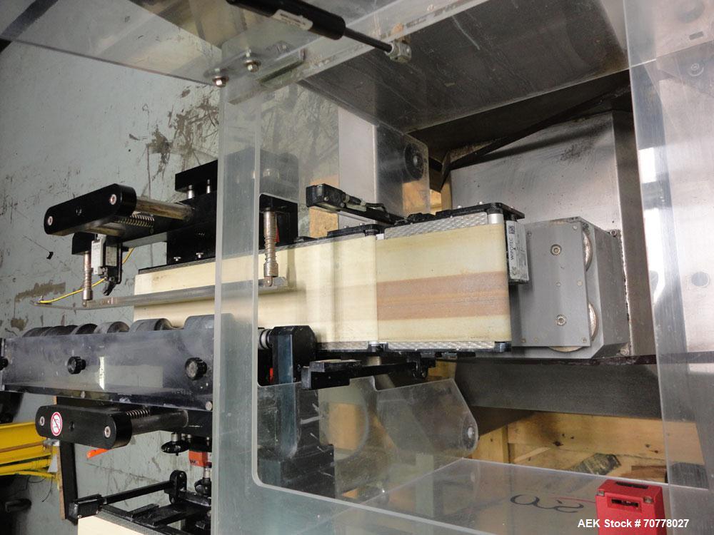 Used OCS Model HC Belt Checkweigher. Machine is capable of speeds up to 100 packages per minute. Has wormscrew infeed with belt load cell and discharge. Maximum weight capacity: 750g with accuracies ...