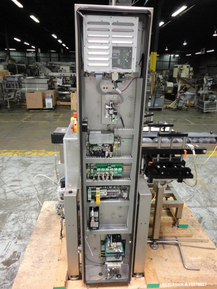 Used OCS Model HC Belt Checkweigher. Machine is capable of speeds up to 100 packages per minute. Has wormscrew infeed with belt load cell and discharge. Maximum weight capacity: 750g with accuracies ...