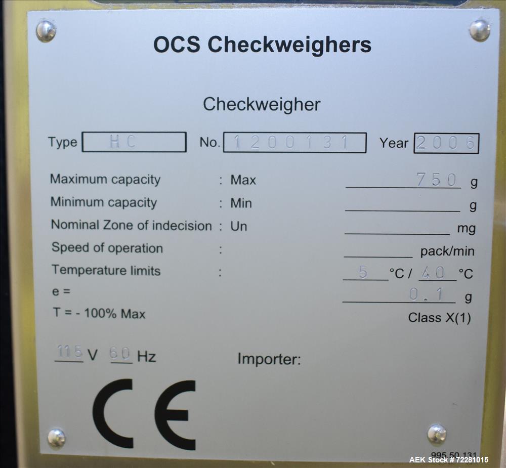 Used Wipotec-OCS Checkweigher