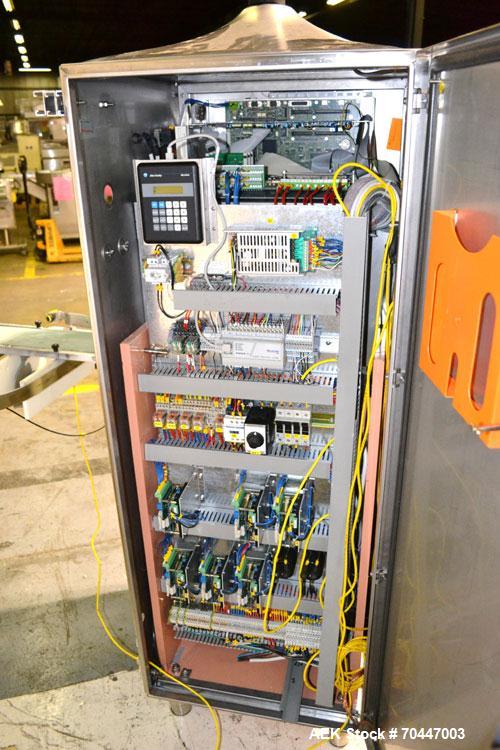 Used Thermo Ramsey Icore AutoCheck 9000 Plus Automatic Belt Checkweigher with worm screw infeed and reject system. Capable of speeds up to 550 containers per minute. Accuracies of +/- 50mg. Has a wei...