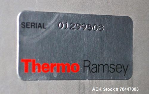 Used Thermo Ramsey Icore AutoCheck 9000 Plus Automatic Belt Checkweigher with worm screw infeed and reject system. Capable of speeds up to 550 containers per minute. Accuracies of +/- 50mg. Has a wei...