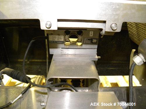 Used Mettler Toledo Hi-Speed Micromate Checkweigher, Model Beltway MM. 8" wide x 13" long infeed rubber belt, 8" wide x 17" long rubber weight belt, 16" wide x 24" long plastic discharge belt with ai...